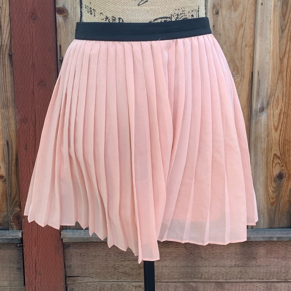 Pleated Chiffon Pink Skirt